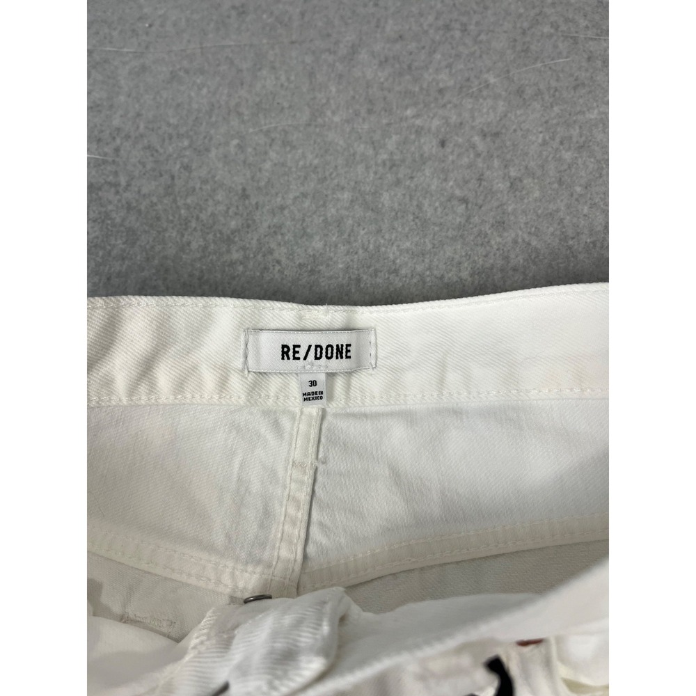 RE/Done Jeans Womens 30 White 90s High Rise Loose Fit Button Fly‎ Distressed - Picture 7 of 12